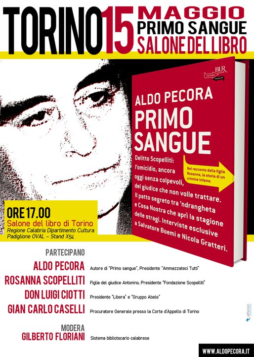 Locandina presentazione "Primo sangue". Torino, 15 maggio 2011